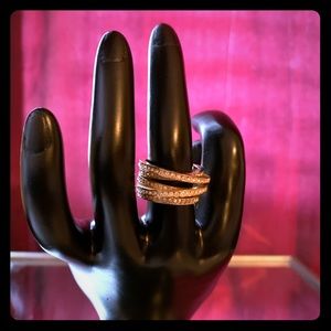 Swarovski gold and crystal ring